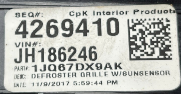 фото №9, P7 dodge charger 2018 панель під лобовим склом внутрішні молдинг панелі l0198833ag