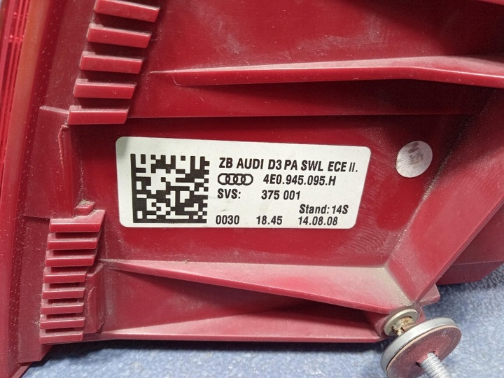 фото №6, Audi a8 d3 рестайлинг лампа зад левая w крыло led 4e0945095h