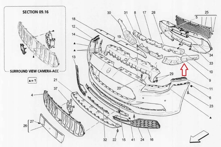 фото №10, Maserati quattroporte vi 2017- абсорбер левый бампера перед оригинальный номер 670038100