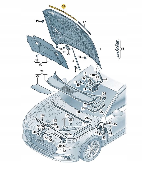 фото №3, Захист капота передній засіб audi a7 c8 s7 rs7