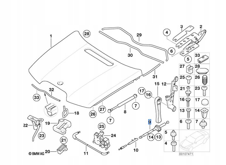 фото №10, Оригинальная трос капота bmw e65 e66 od кабины