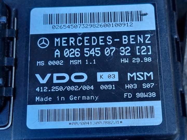 фото №5, Mercedes a w168 блок керування siknika витратомір a1661402300 a0265450732