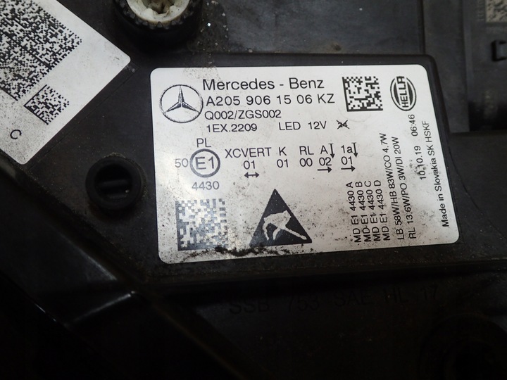 фото №3, Лампа перед левая mercedes c класс w205 multibeam