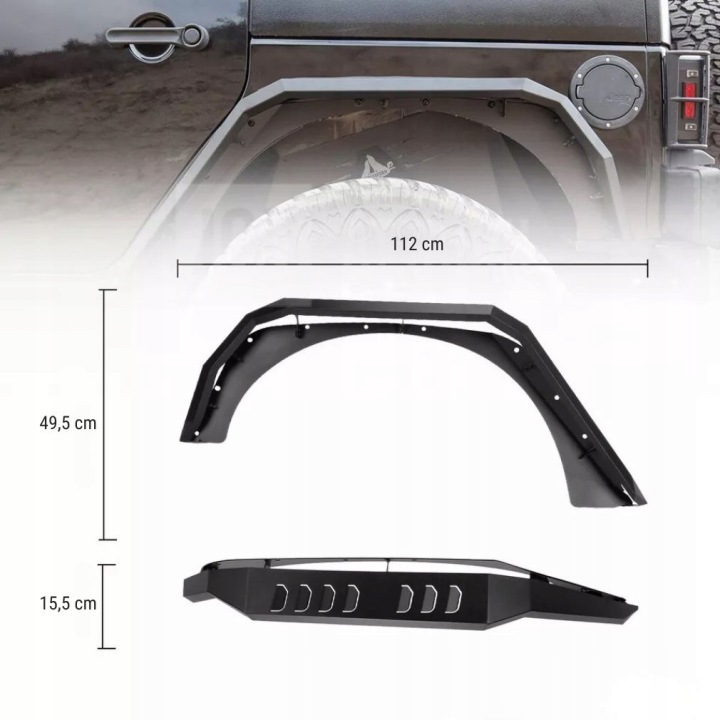 фото №11, Расширители крыльев з освещение led – v1 jeep wrangler jk 2007-2017