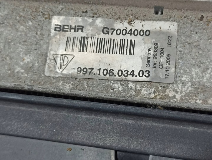 фото №6, Porsche cayman 987 радиатор радиатор правое вентилятор 2.7 99710603403