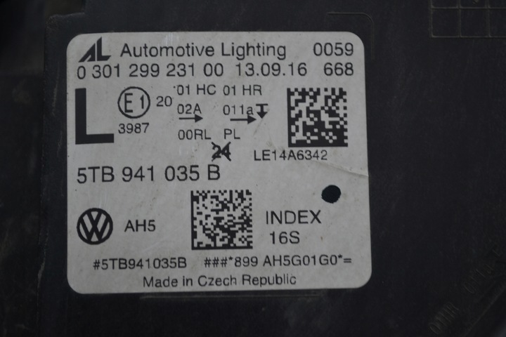 фото №9, Лампа левый перед левая touran iii 5tb полный led