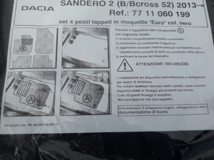 фото №9, Килимки велюрові dacia sandero ii оригінал нове