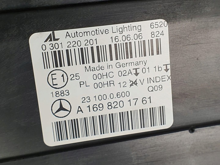 фото №7, Лампа левый перед передняя mercedes w245 a1698201761 0301220201 европа