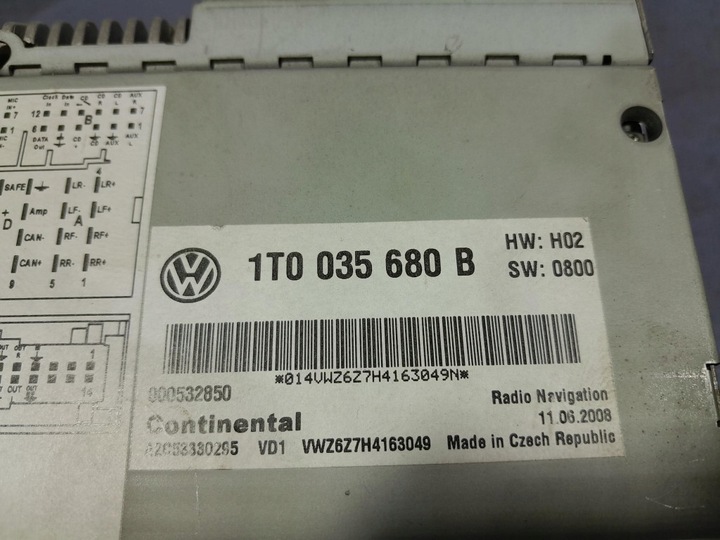 фото №7, Vw passat b6 рестайлинг радио cd навигация 1t0035680b