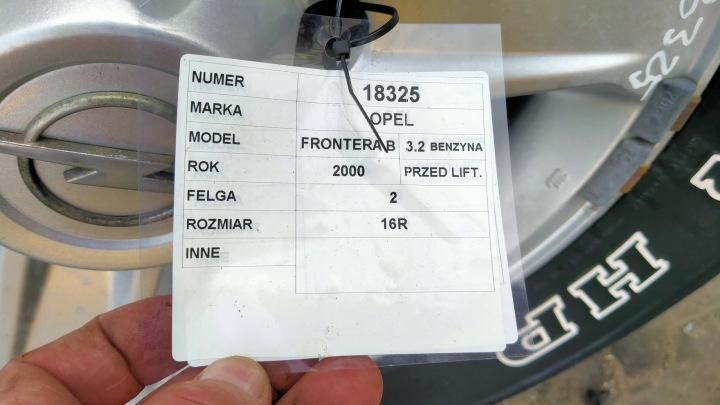 фото №11, Opel frontera b алюмінієвий диск 7jx16ch-38 91158160