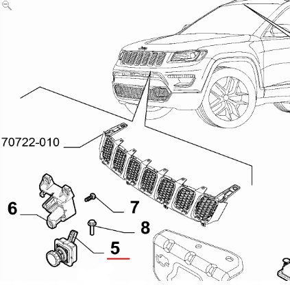 фото №6, Камера передня jeep compass mopar оригінальний номер 52192705