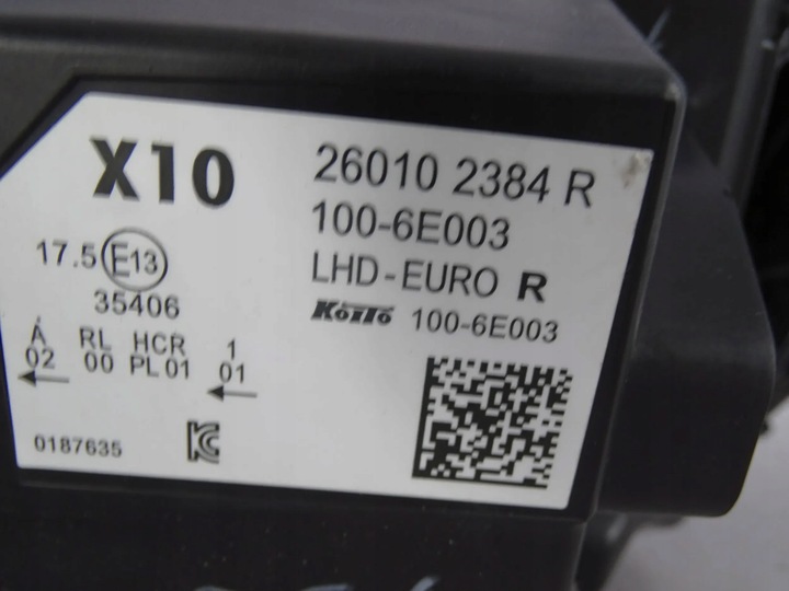 фото №7, Лампа перед права renault zoe рестайлінг 260102384r