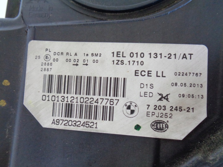 фото №11, Лампа левая фара bmw 5 f10 f11 10- ксенон led некорректируемый