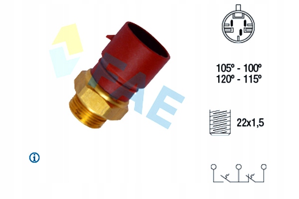 фото №2, Termowyłącznik вентилятора радиатор opel astra f astra f classic