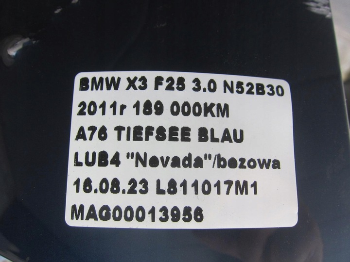 фото №14, Bmw x3 f25 pas задній ванна tiefse a76 41117267219