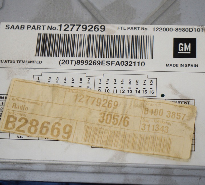 фото №6, Saab 9-3 ver2 2007 панель / радиопроигрыватель cd/dvd/gps