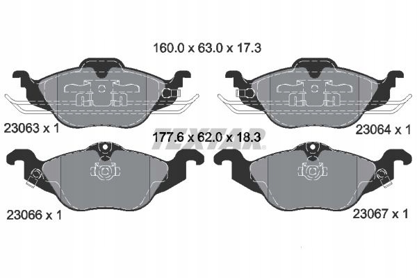 TEXTAR 2306302 КОЛОДКИ ТОРМОЗНЫЕ