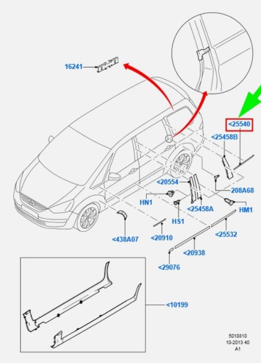 фото №10, Молдинг защитная na задняя левая стекло боковая ford galaxy mk2 1463685