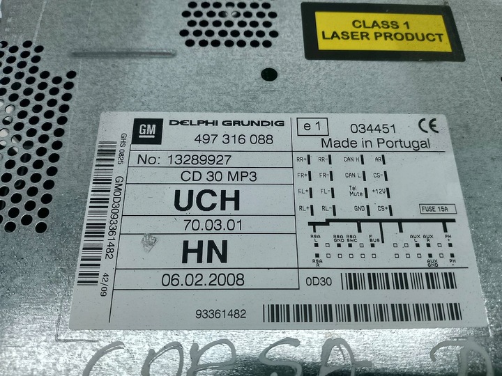 фото №8, Радіо cd opel corsa d 1.6 16v бензин хетчбек 13289927 497316088