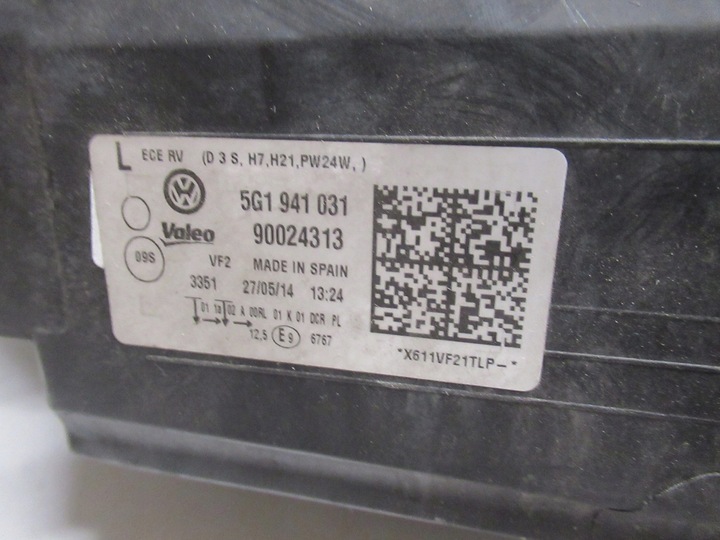 фото №13, Vw golf 7 vii 5g лампа bi ксенон ліва 5g1941031 kpl