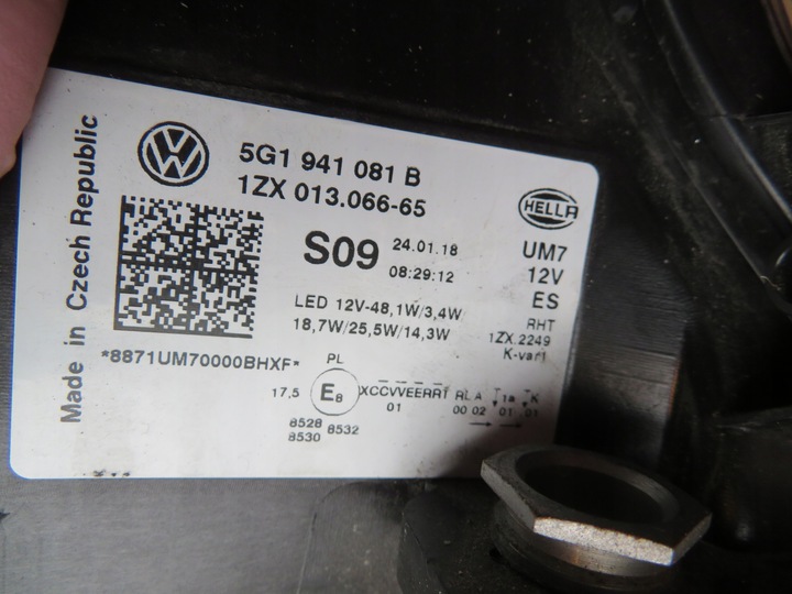 фото №15, Лампа ліва перед vw volkswagen golf e vii 7 рестайлінг gte 17- 5g1941081b