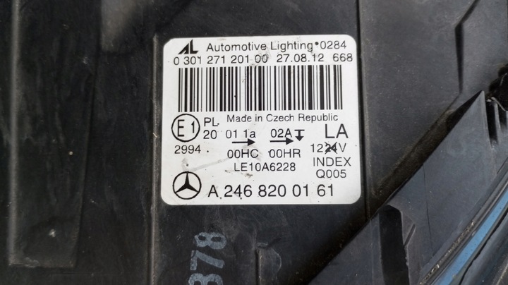 фото №15, Лампа лівий перед eu a2468200161 mercedes b клас w246 2011- оригінал
