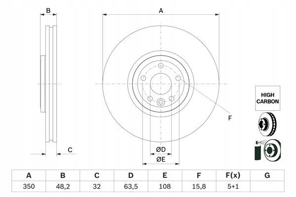 фото №16, Диски перед range rover velar l560 350mm bosch 0986479g33 lr090685