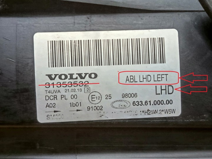фото №14, Volvo v70 s80 bi ксенон фара левое поворотный