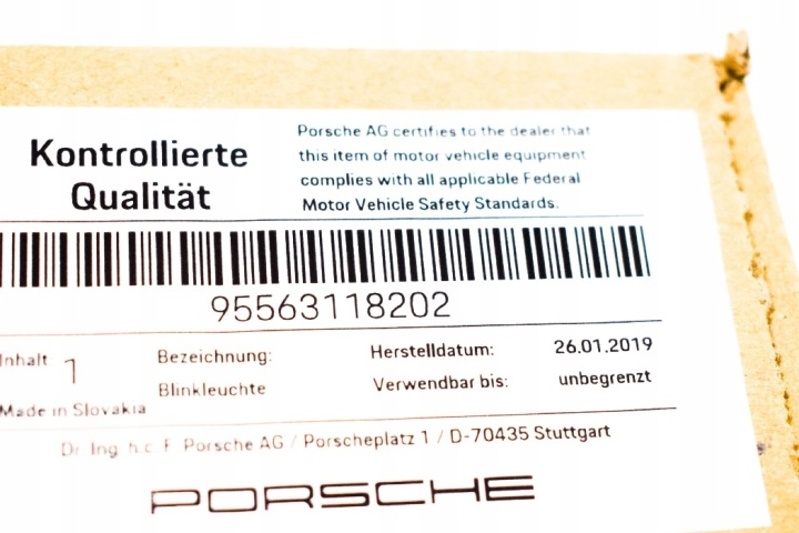фото №7, Porsche cayenne 9pa передний правое поворотник 958941182b новый оригинальная запчасть