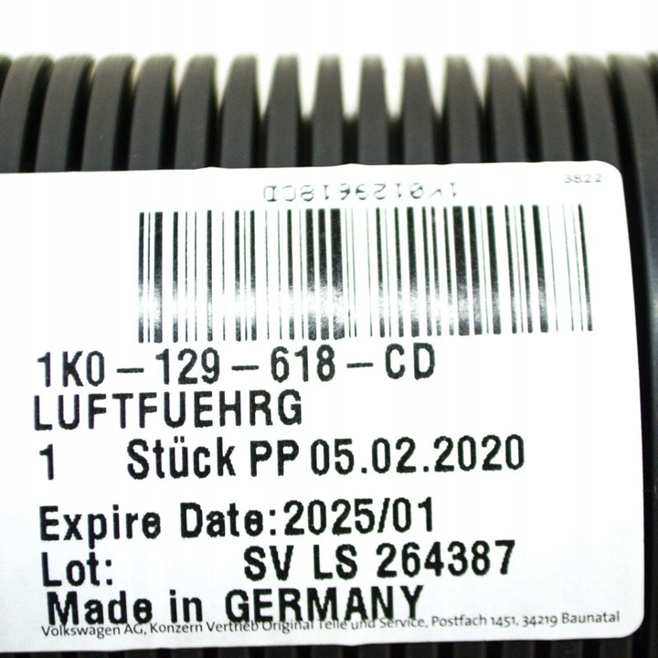 фото №9, Przewodnik воздушный vag volkswagen cc jetta beetle оригинальный