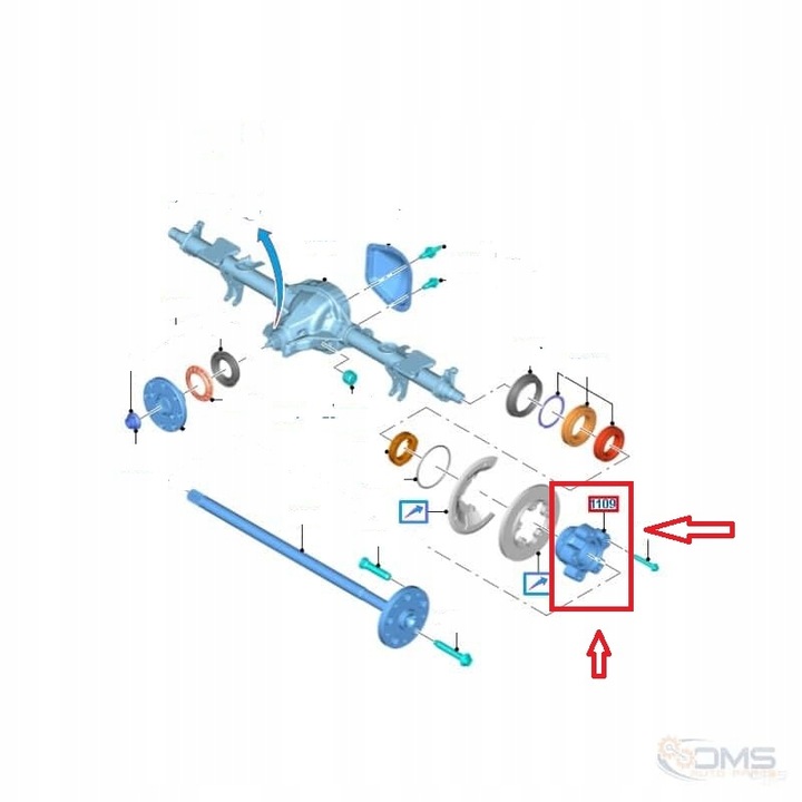 фото №3, Ступиця колеса зад ford transit 2014rok= зад привід колеса одинарний нова