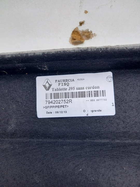 фото №5, Полка багажника зад renault scenic iii рестайлинг 794202752r