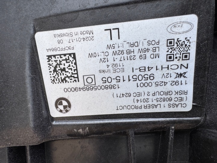 фото №12, Bmw 4 g22 g26 m4 g82 laser чёрный фара левая передняя org eu 9505115