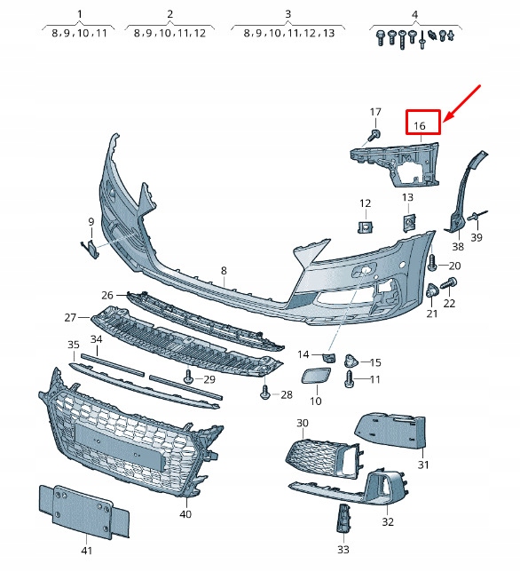 фото №2, Audi tt fv передний left бампер closing element 8s0807095c оригинал