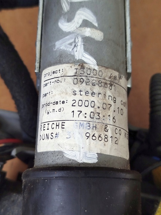 фото №6, Колонка кермова замок запалювання модуль імобілайзер opel astra g ii 24445098 09228881