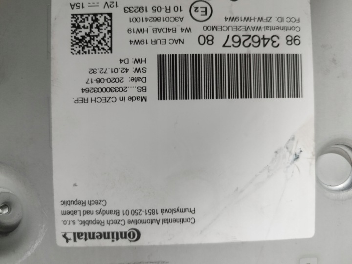 фото №3, Навигация радио continental citroen c5 aircross opel corsa f org 9834626780