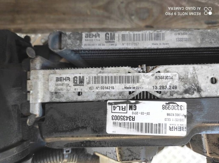 фото №14, Opel meriva b 1.7 радіатор радіаторів вентилятор 13330998 13331005 13289249