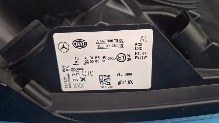 фото №8, Mercedes vito w447 лампа права передня чорний засіб