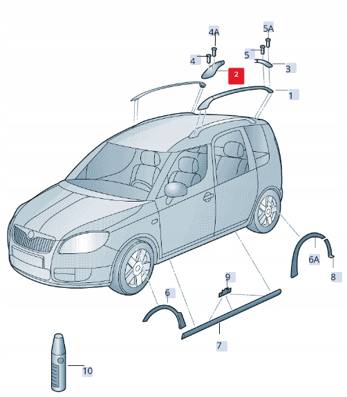 фото №14, Заглушка рейлинг перед правая skoda roomster 5j7860146a9b9