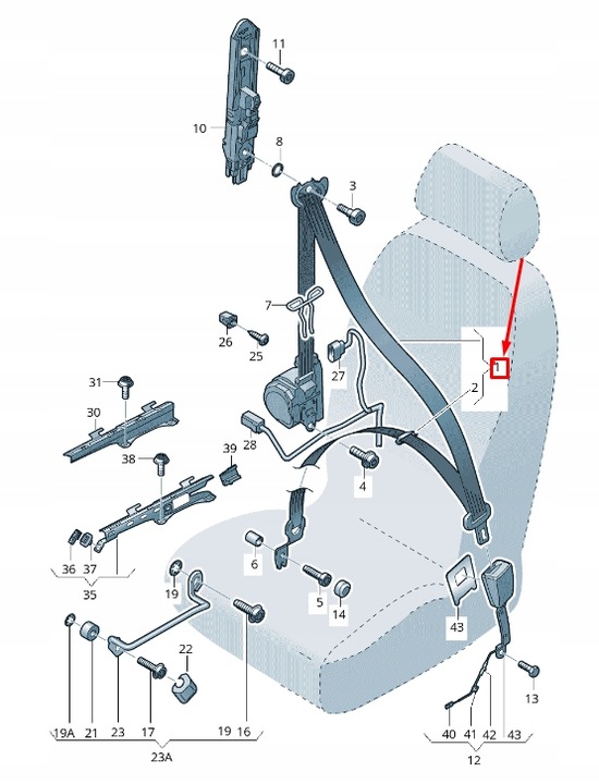 фото №1, Audi rs3 передний left seatbelt 8v5857705mvm1
