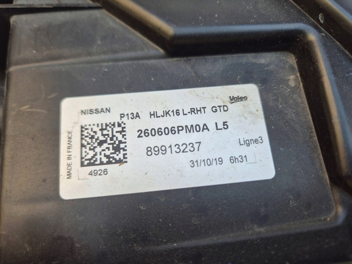 фото №9, Пошкоджена лампа перед juke 2 ii f16 19- повний led лівий передня 260606pm0a