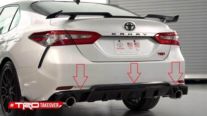 фото №15, Toyota camry 2020 бампер диффузор накладка trd usa