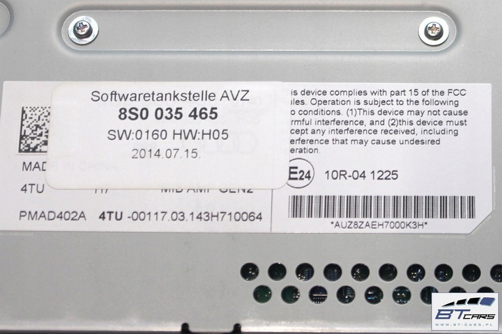 фото №6, Audi tt динаміки комплект динаміків підсилювач bang olufsen 8s0035465 8s003