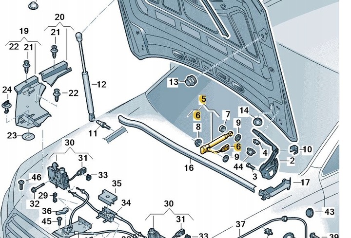 фото №3, Wyzwalacz защиты пешеходов монтаж w петля audi q7 оригинал od aso
