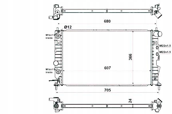фото №2, Радіаторів opel vectra b 1,6-2,6 95-03 nrf