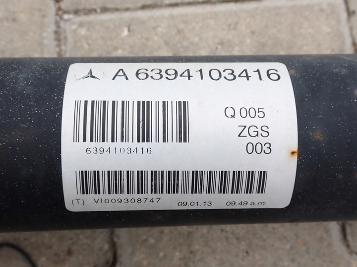 фото №10, Wał привідний оригінал a6394103416 mercedes vito ii w639 2.2 cdi 70kw 13r