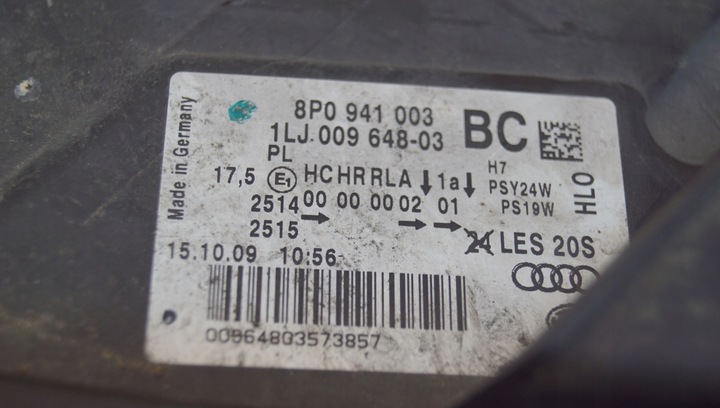 фото №14, Лампа лівий перед audi a3 8p рестайлінг 08 - 8p0941003bc