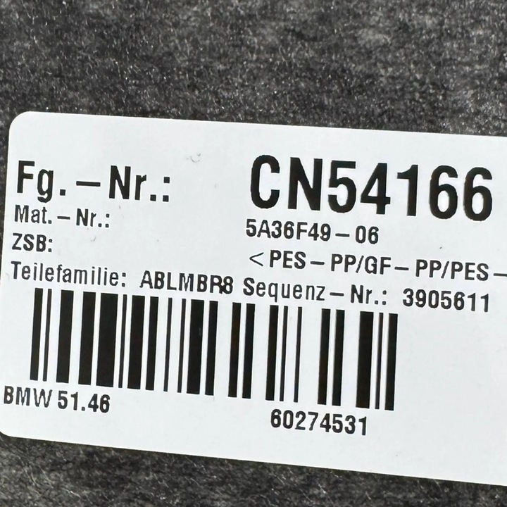 фото №5, Bmw 5 g60 полиця задня багажника чорна 5a36f49