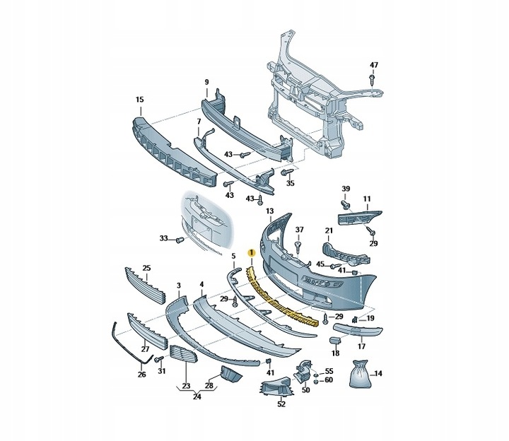 фото №14, Ковзун кріплення бампера перед vw golf v 1k0805083