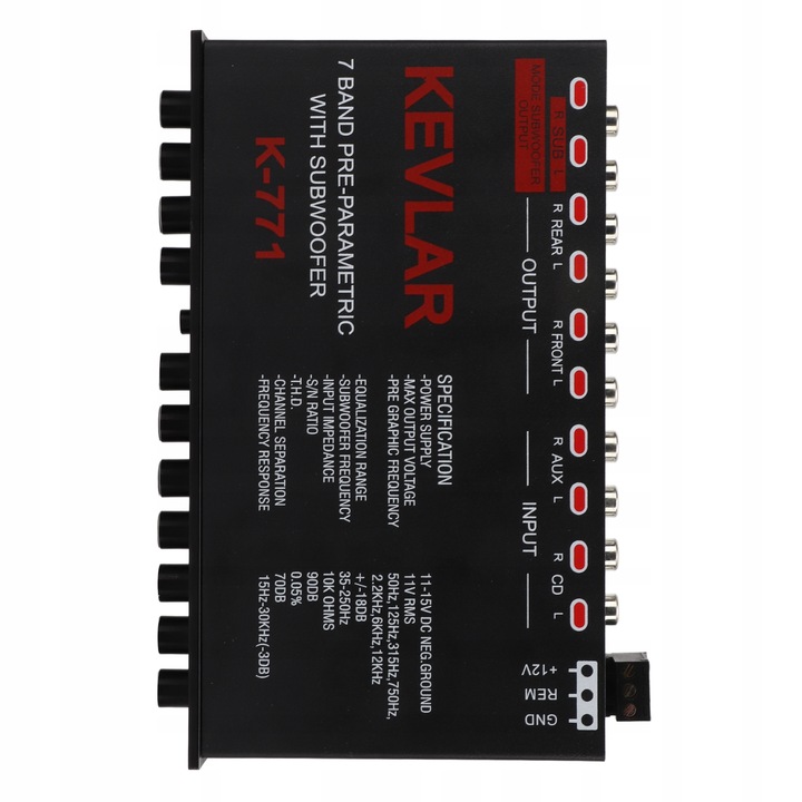 фото №7, Автомобільний коректор graficzny аудіо універсальний dolnoprzepustowy 7-pasmowy